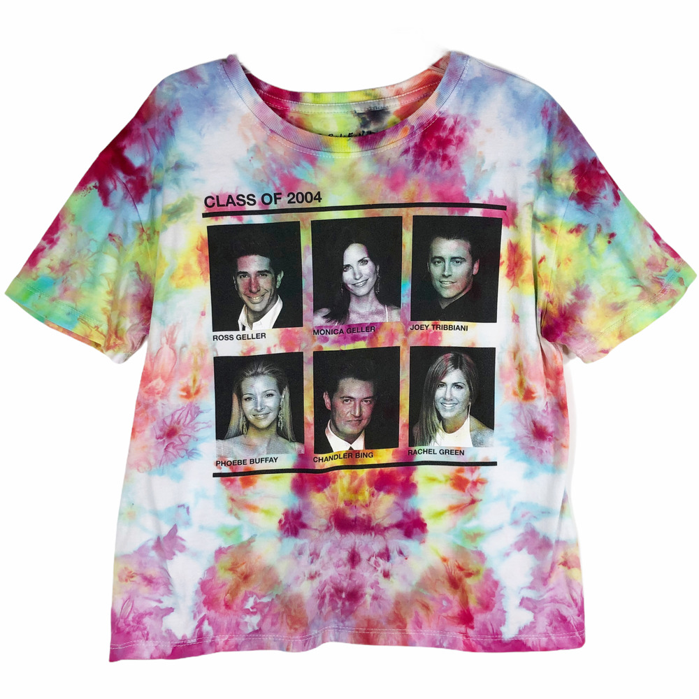 Pivot Pivot Tie Dye Womens XS Tee Friends‎ Handmade Shirt Ross Rachel Pink 124
